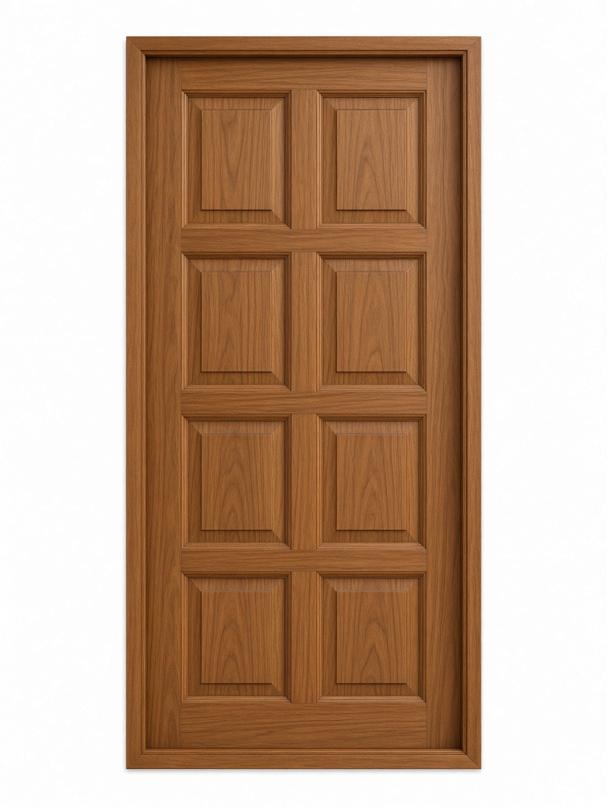 Natural teak 8 block door